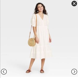 White Puff sleeve dress